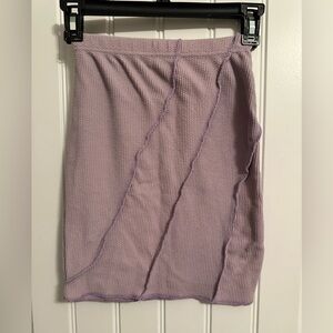Boohoo Purple Asymmetrical Ribbed Pencil Skirt